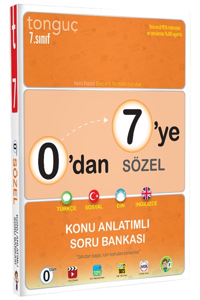 0\'dan 7\'ye SÖZEL Konu Anlatımlı Soru Bankası - Tonguç Yayınları