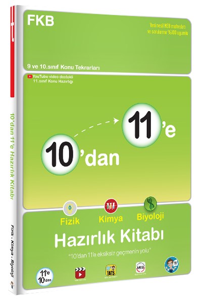 10'Dan 11'E Fizik Kimya Biyoloji Hazırlık Kitabı  Tonguç Yayınları