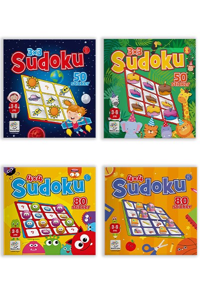 3-6 Yaş Stickerlı Çıkartmalı Sudoku Seti Yükselen Zeka