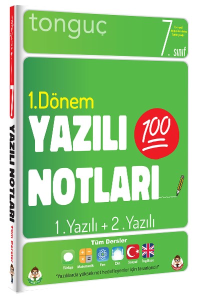 7. Sınıf Yazılı Notları 1. Dönem 1 Ve 2. Yazılı Konu Özetli  Tonguç Yayınları