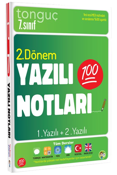 7. Sınıf Yazılı Notları 2. Dönem 1 ve 2. Yazılı - Tonguç Yayınları