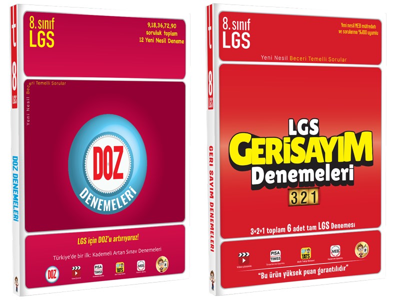 LGS Geri Sayım Denemeleri 321 ve LGS DOZ Denemeleri - 2 Kitap - Tonguç Yayınları