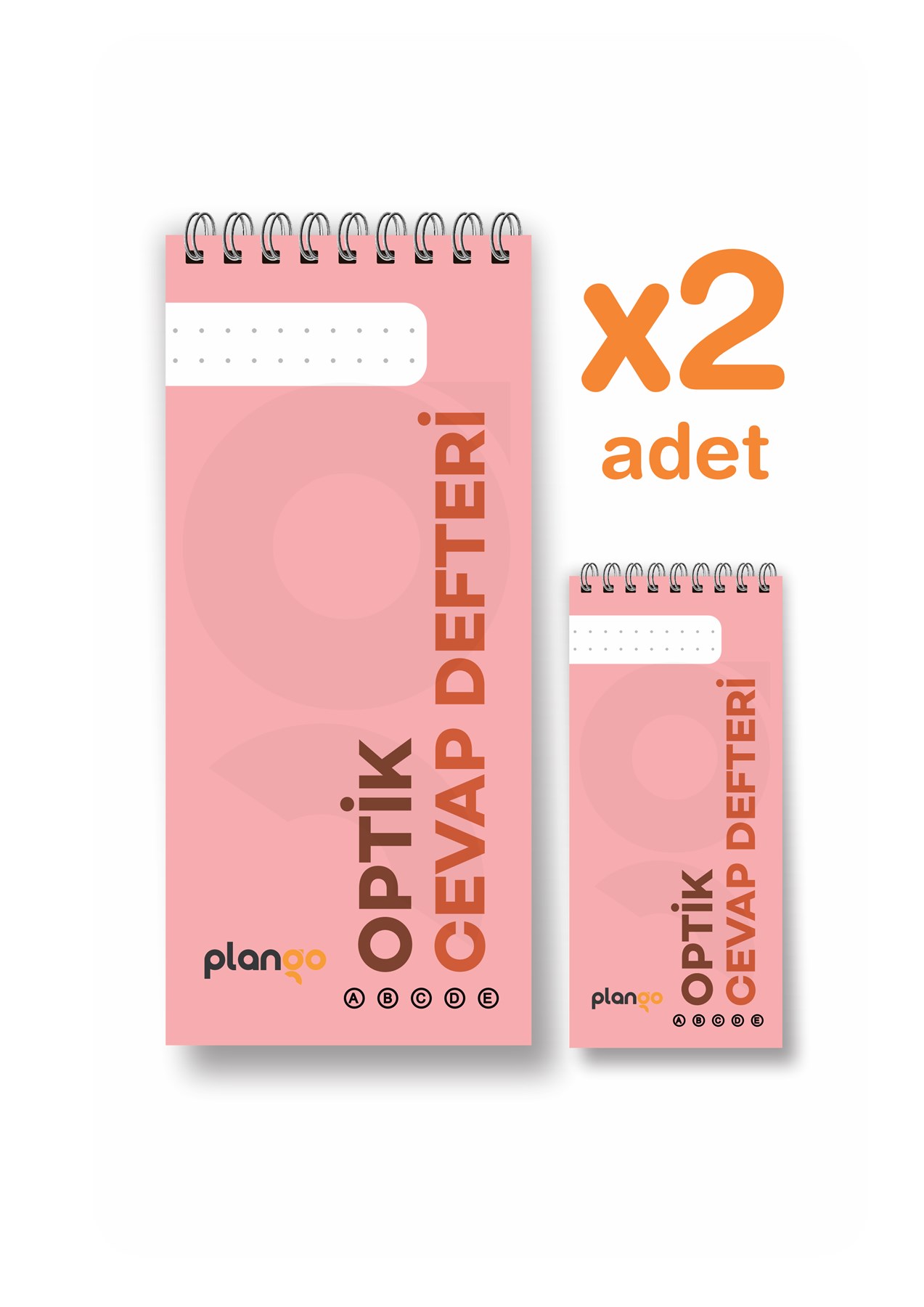 Optik Cevap Defteri Pudra (2 Adet - 100 Sayfa) Sınava Hazırlık Optik Form Defteri - Plango