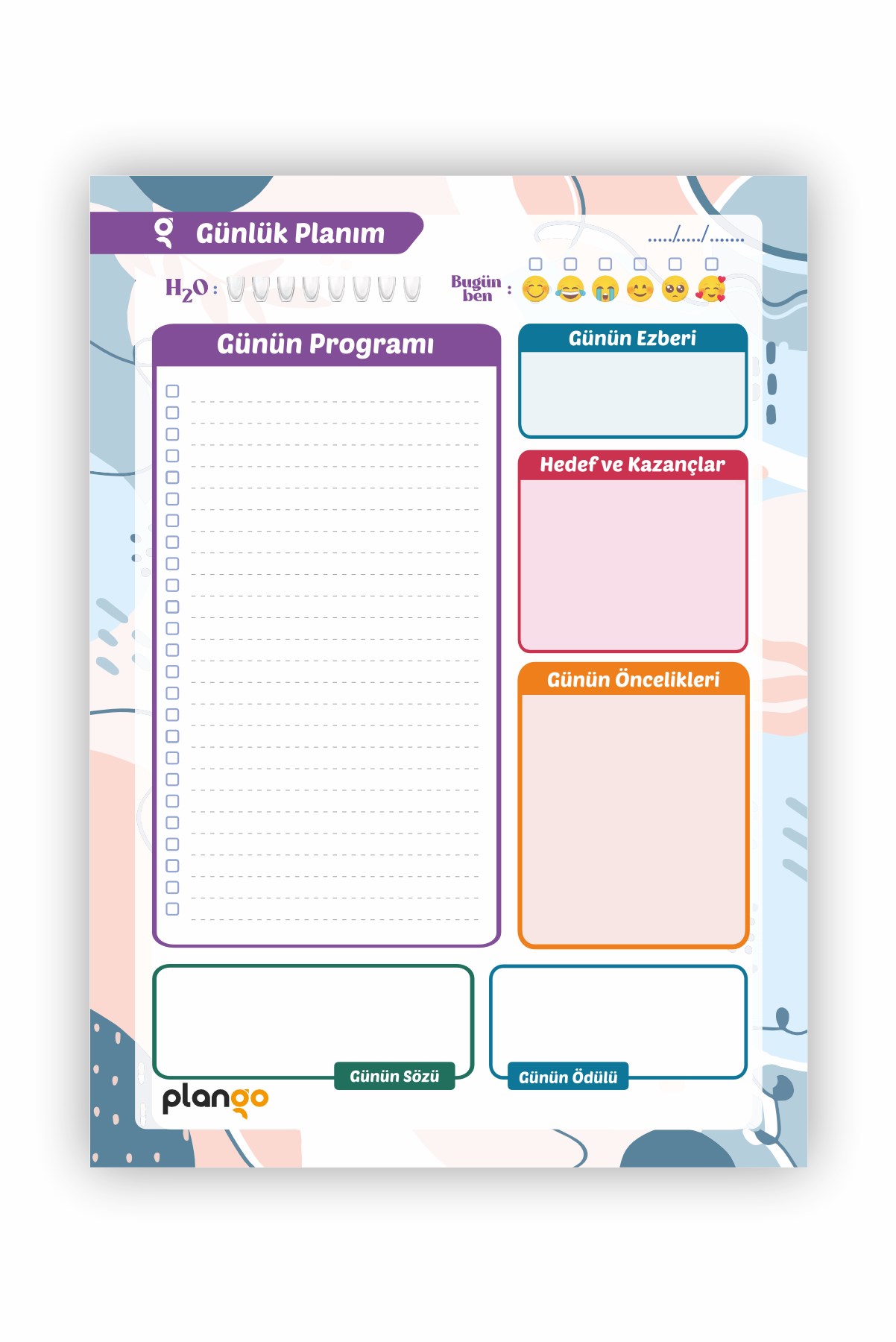 Plango Günlük Planlayıcı - Daily Planner - Ders Çalışma Planlayıcı - Planlama Defteri